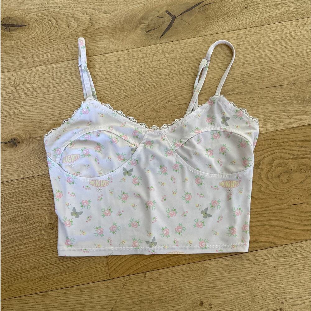 Omighty - Ditsy Floral cami top in Pink Green & Yellow